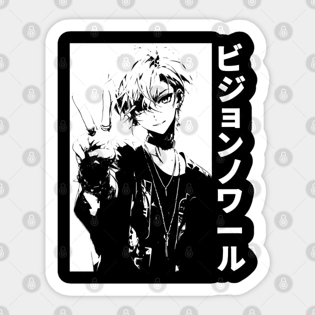 Goth Grunge Anime Boy EBoy Harajuku Manga Fashion Japanese Streetwear Sticker by Neon Bang Bang